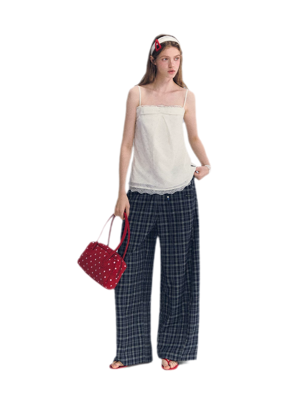 Plaid Wide-Leg Pants