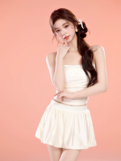 White Two-Piece Swim Dress