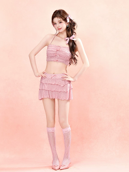 Ruffled Skirt Swim Set