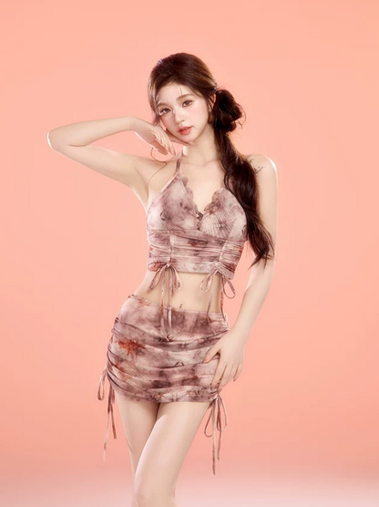 Tie-Dye Ruched Swim Set
