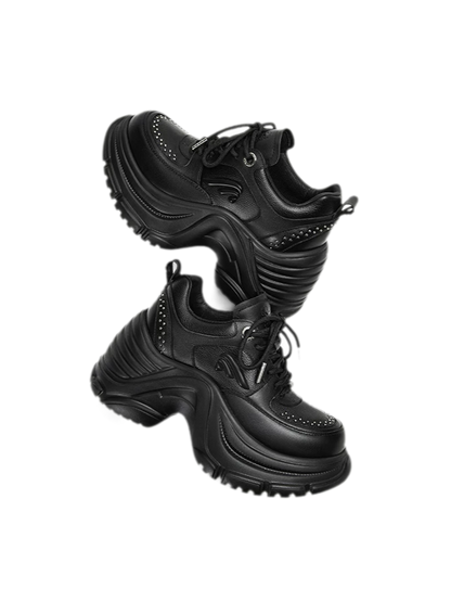 Leather Height-Increase Sneakers