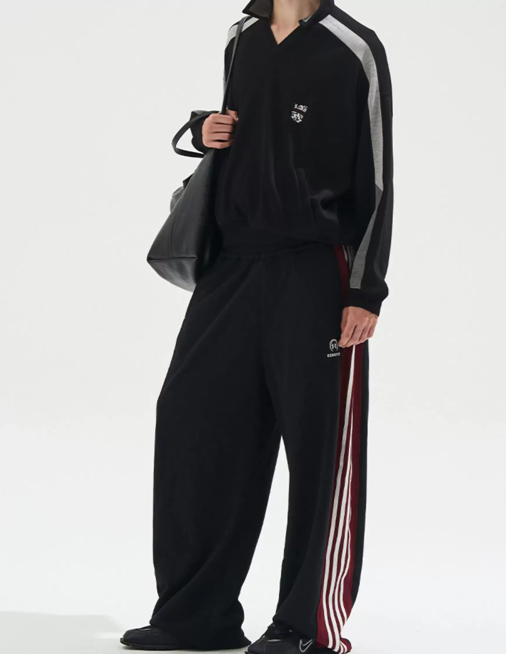 Contrast Polo Panel Sweatshirt