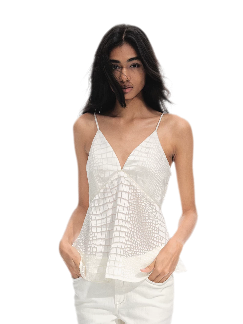 Textured Crocodile Print Camisole