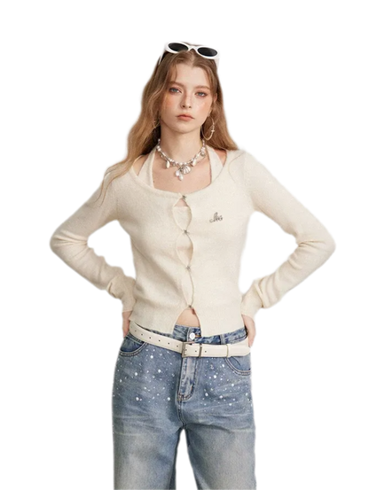 Soft Halter Cropped Cardigan