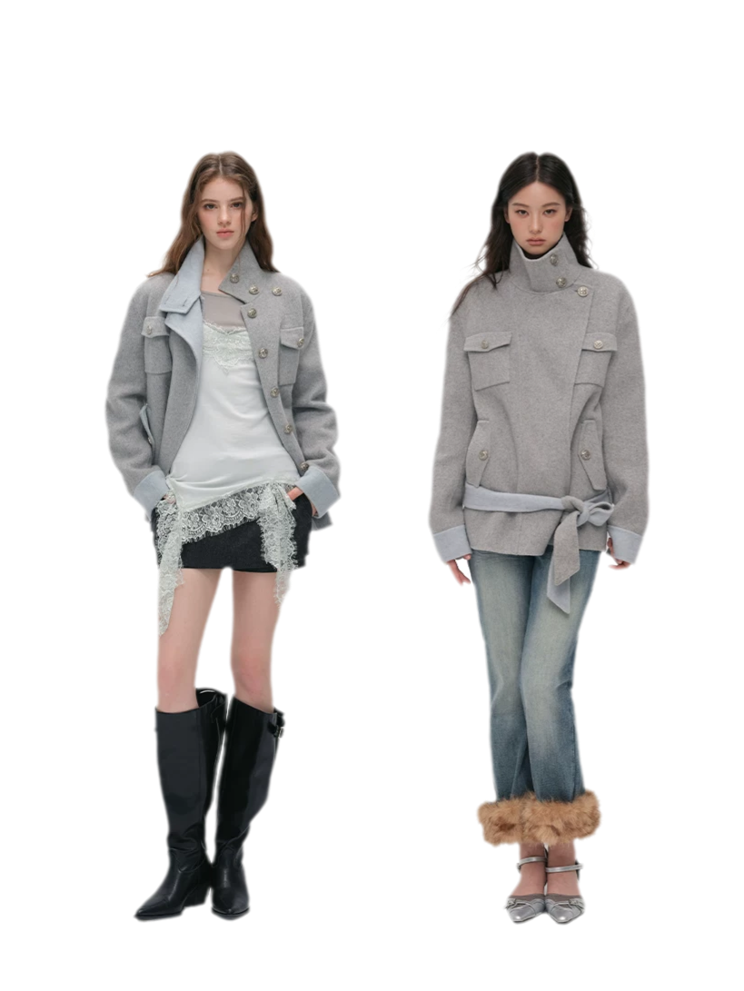 Heavyweight Contrast Wool Coat