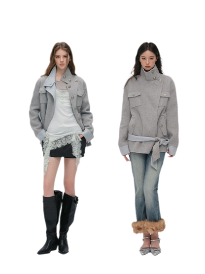 Heavyweight Contrast Wool Coat