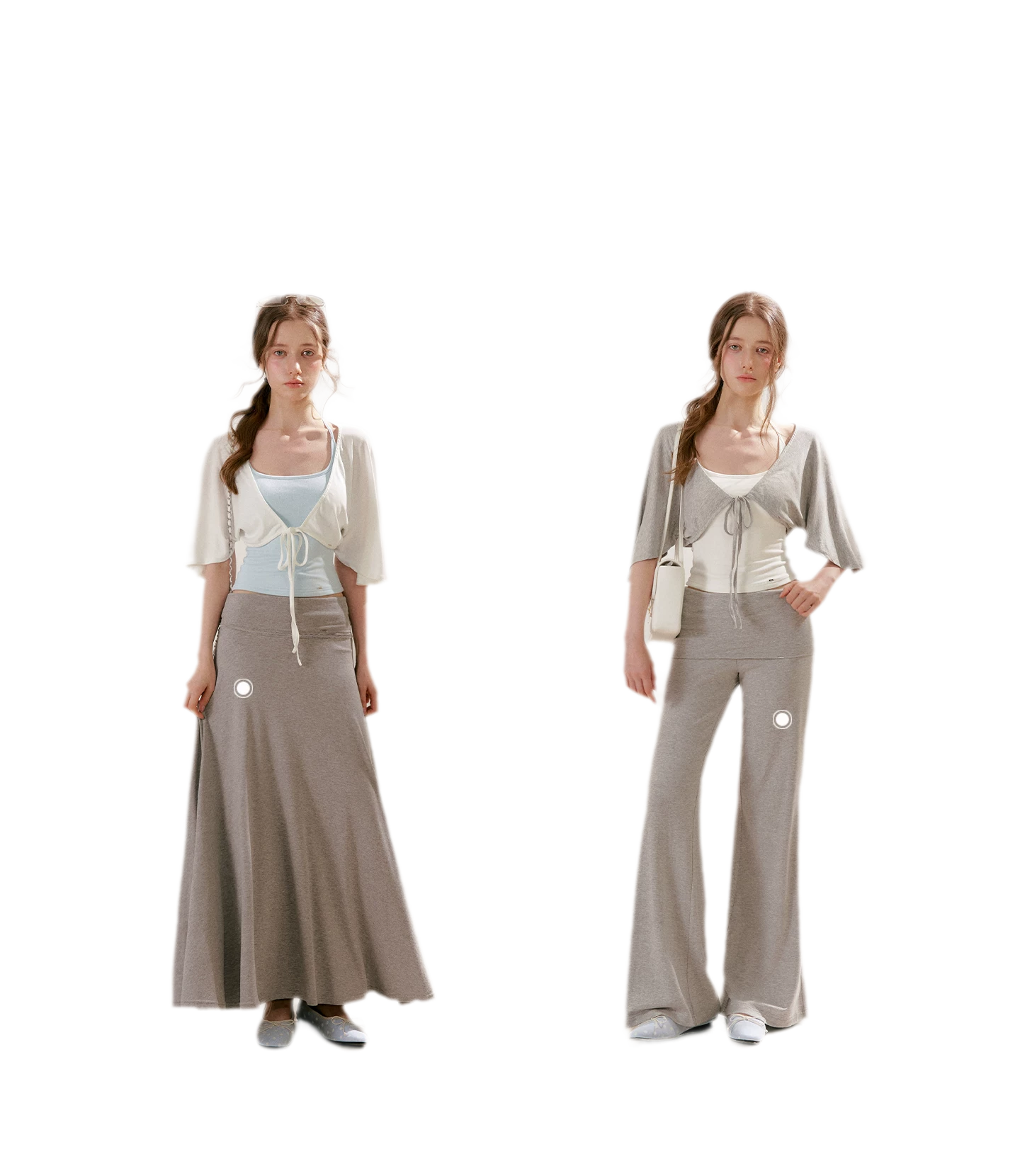 Airy Cloud Feel Halter U-Neck Vest and Batwing