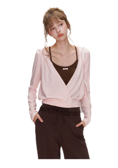 Wrap V-Neck Knitwear Set