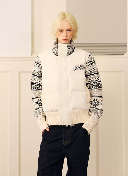 Contrast Fair Isle Down Jacket