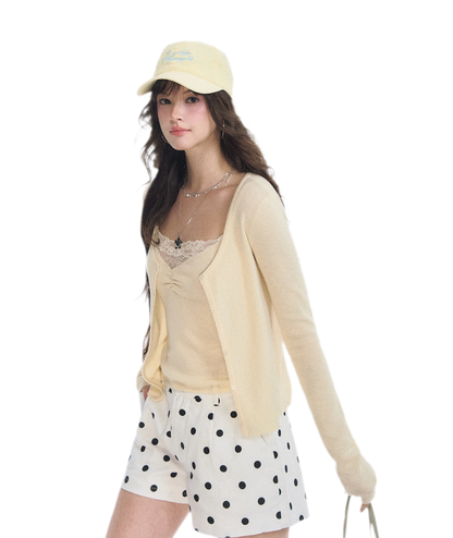 Lace Trim Knitwear Set