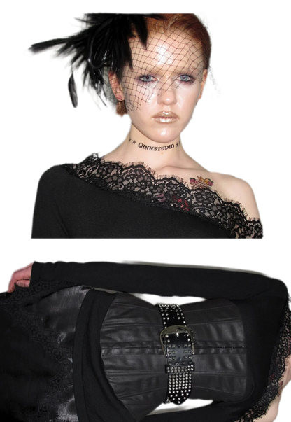 Acetate Cashmere Lace Knit Top