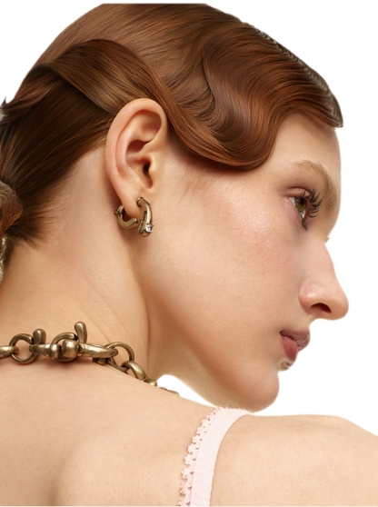 Vintage Gold &amp; Silver Zircon Earrings
