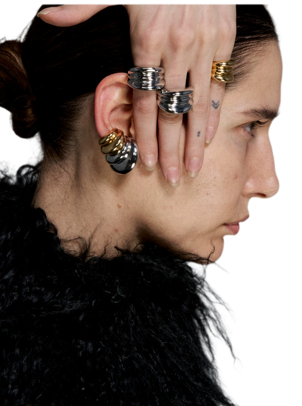Punk Style Gold &amp; Silver Layered Ring