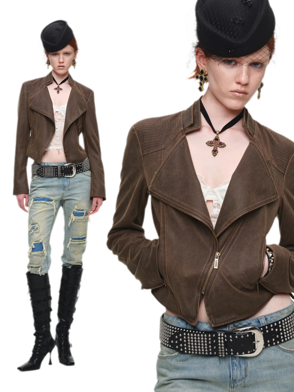 Washed Appliqué Straight-Leg Jeans
