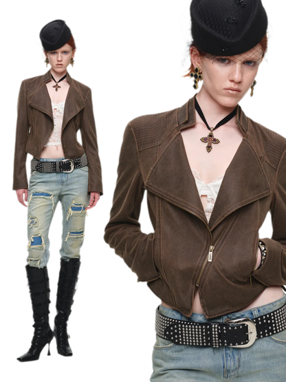 Washed Appliqué Straight-Leg Jeans