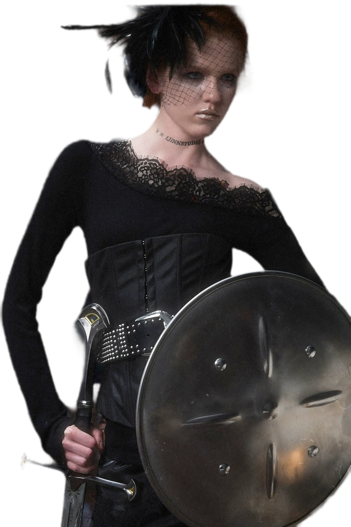 Washed Faux-Leather Corset Belt