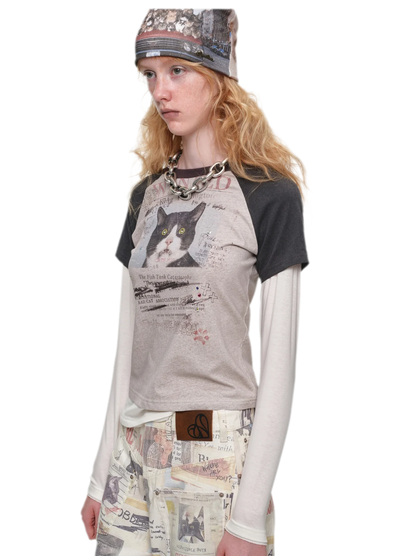 Graphic Color-Block Raglan T-Shirt