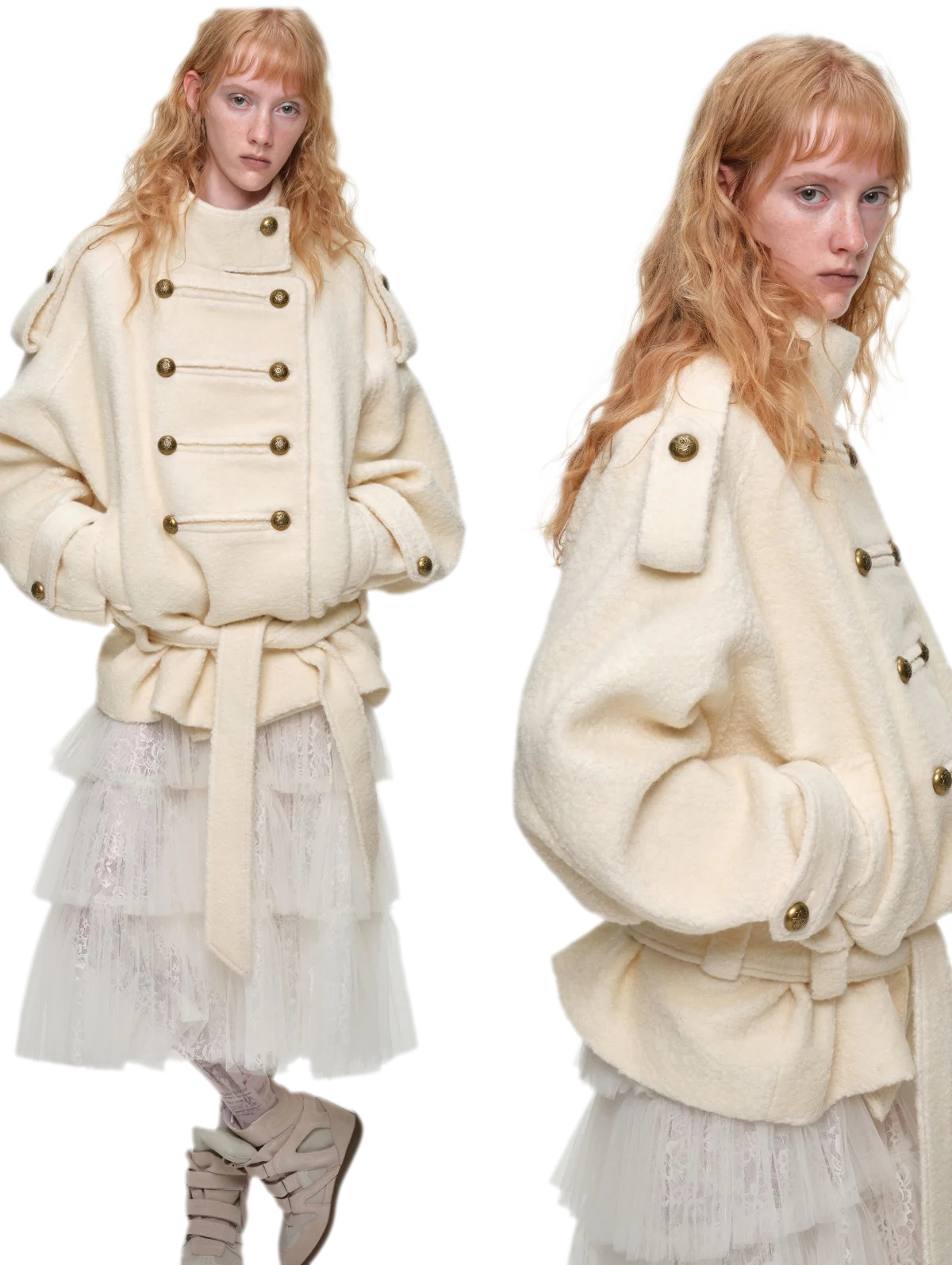 Wool Blend Napoleon Coat