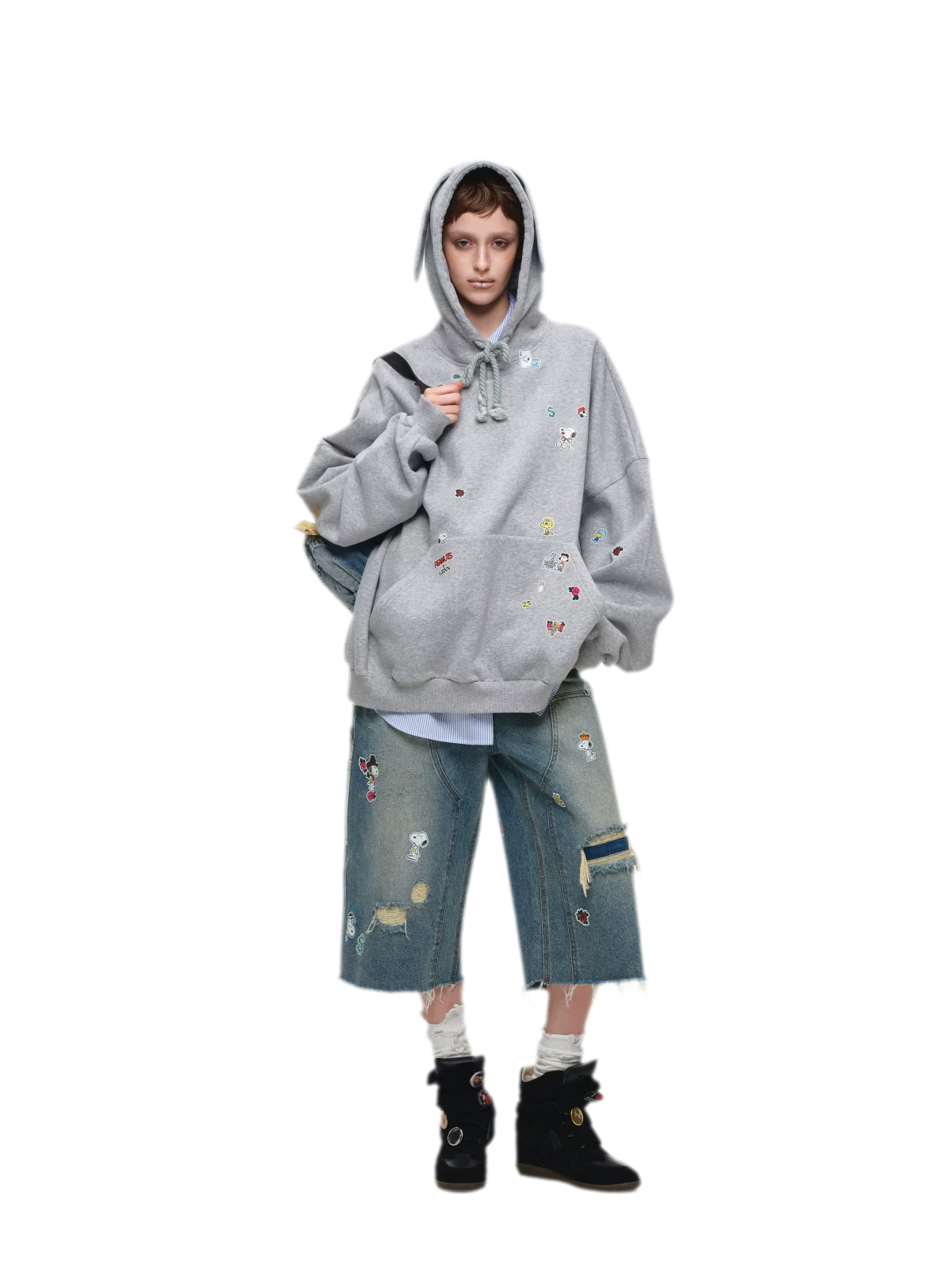 Brushed Oversized Graphic Hoodie