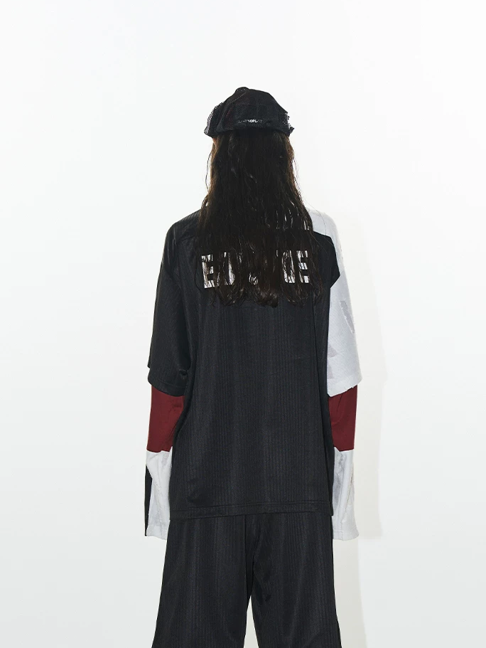 Textured Color-Block Jersey T-Shirt