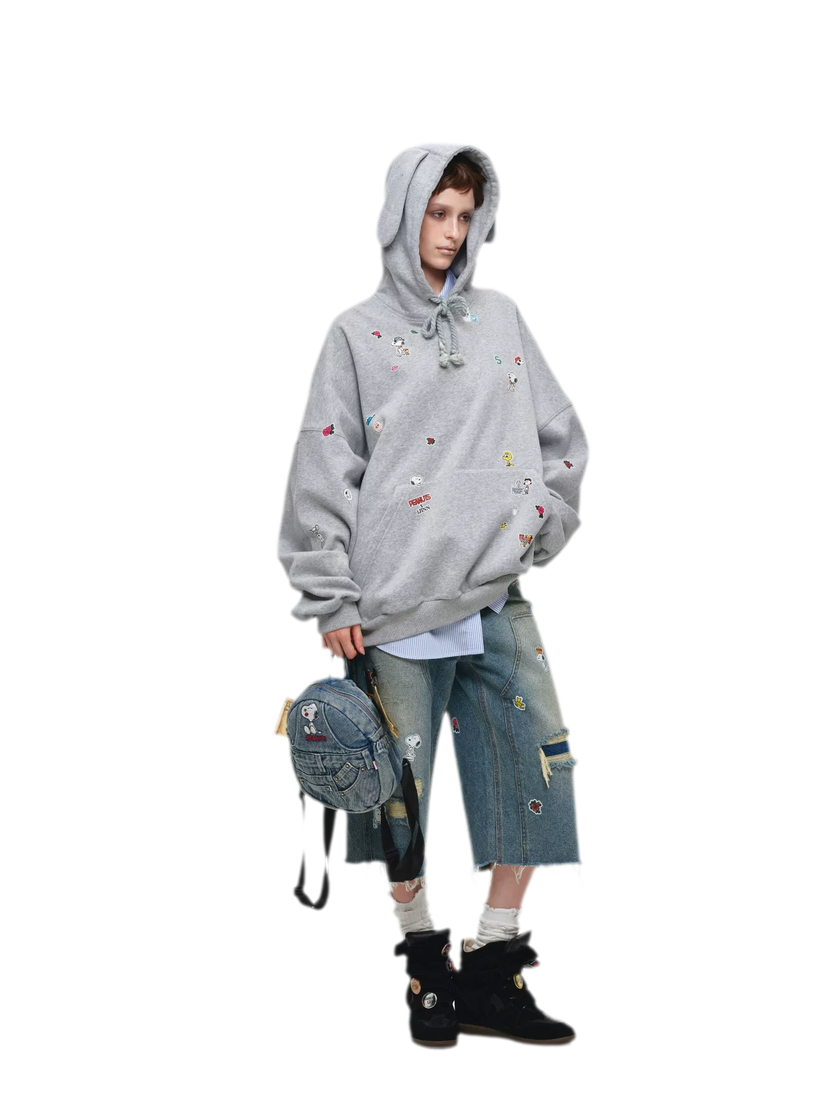 Brushed Oversized Graphic Hoodie