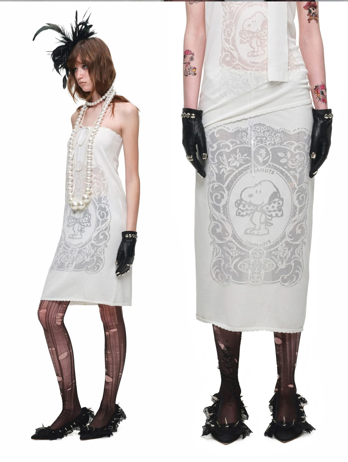 Burnout Graphic Midi Knit Skirt