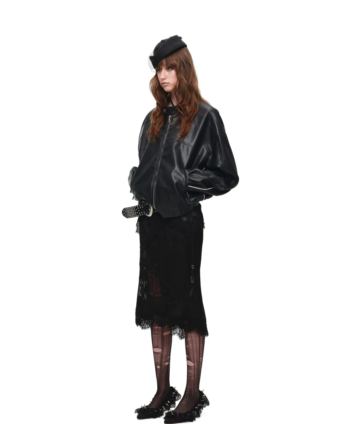 Glossy Satin Asymmetric Midi Skirt