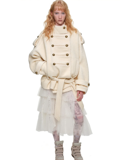 Wool Blend Napoleon Coat