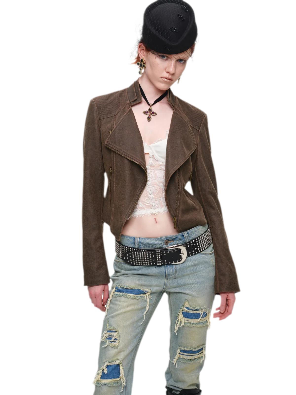 Washed Appliqué Straight-Leg Jeans