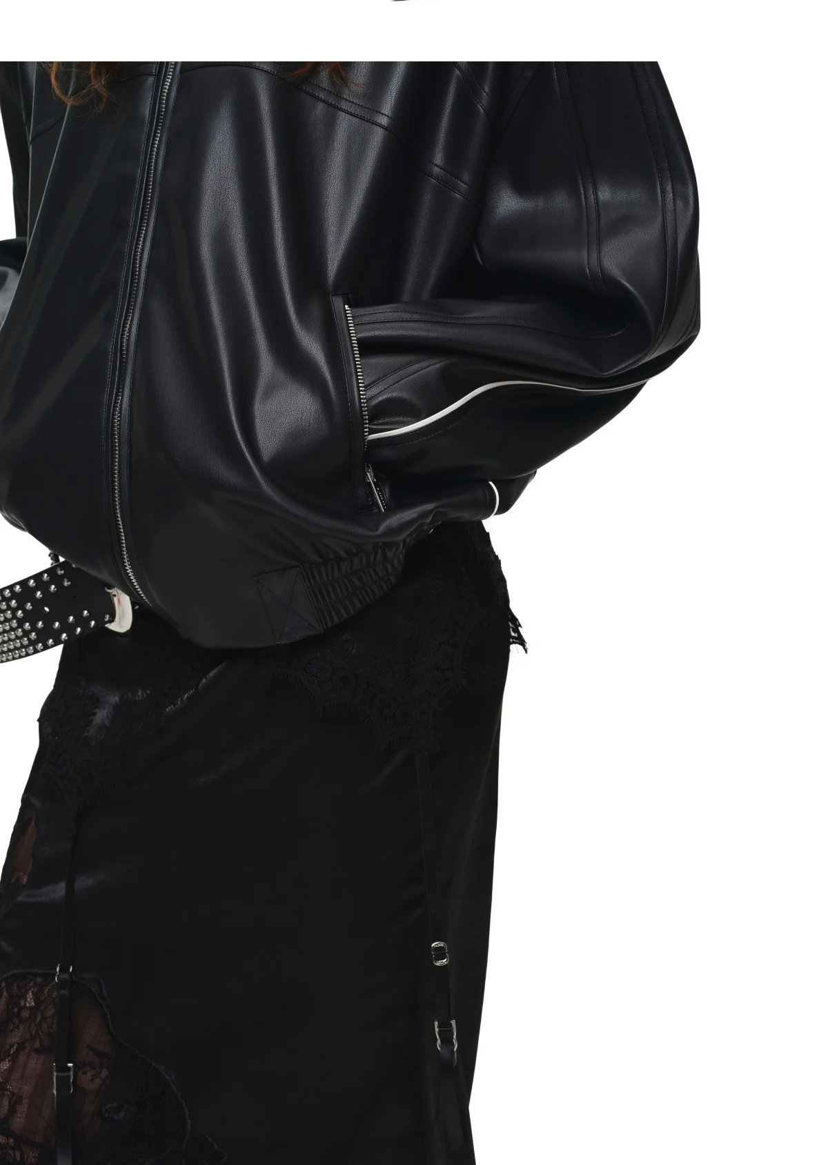 Glossy Satin Asymmetric Midi Skirt