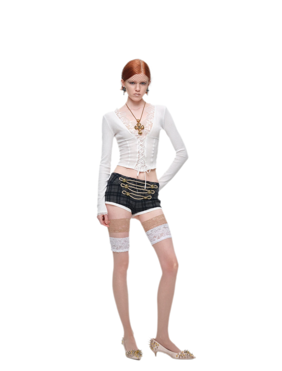Lace Trim Knit Top