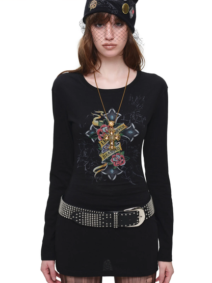 Graphic Cutout Midi Dress