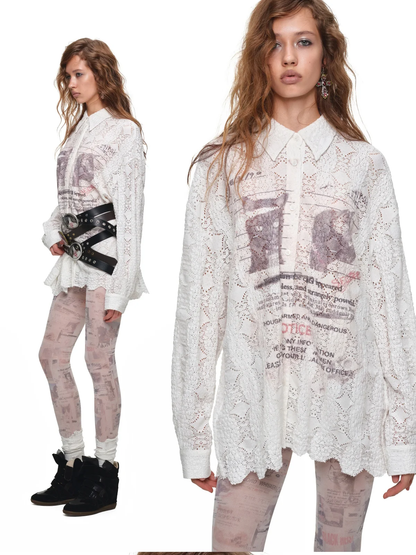 Distressed Cat Graphic Shirt