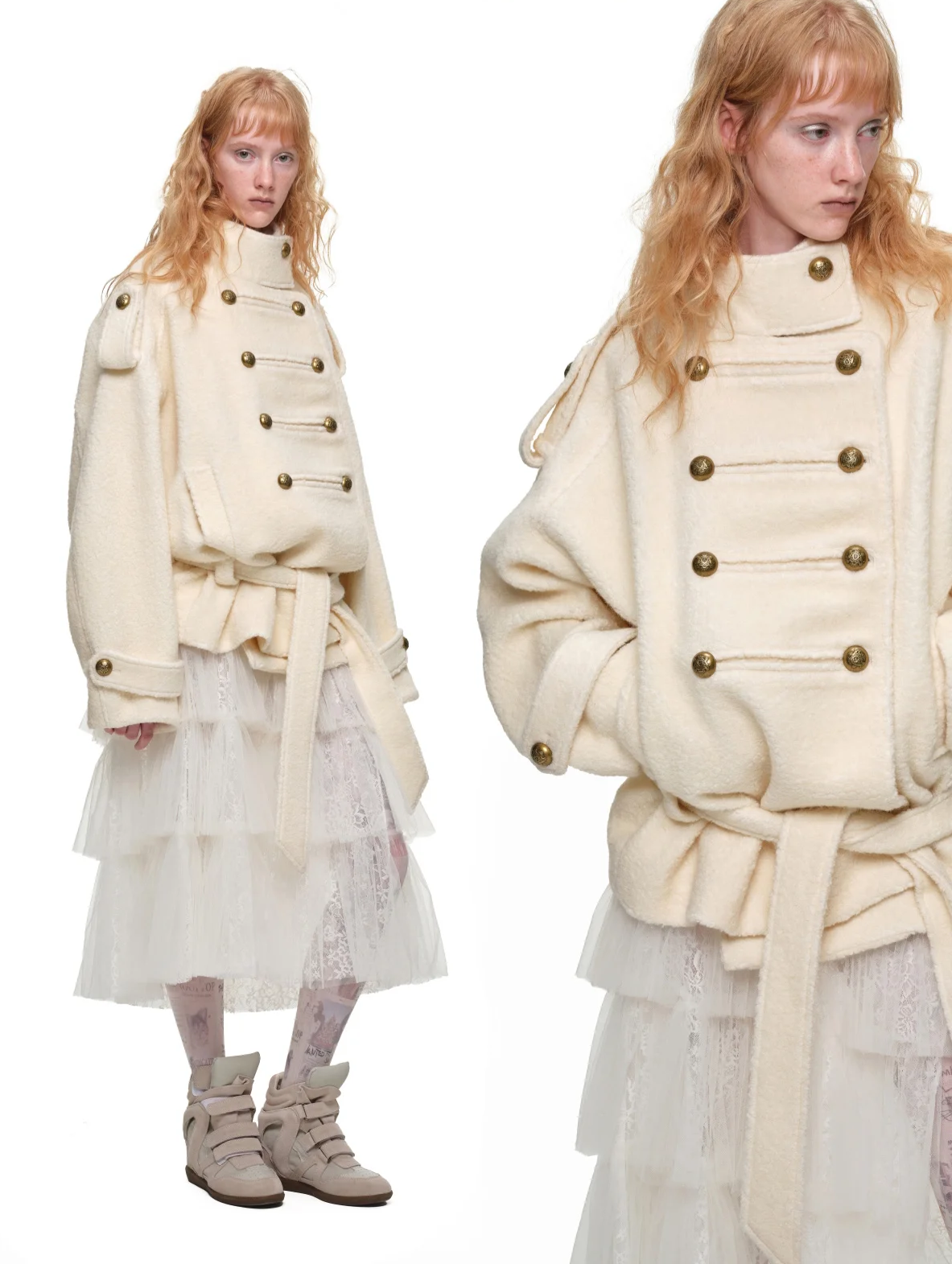 Wool Blend Napoleon Coat