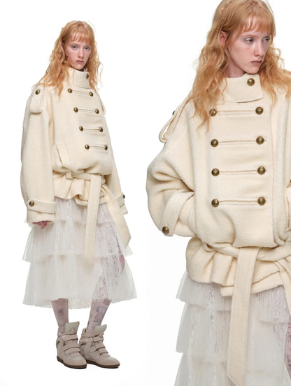 Wool Blend Napoleon Coat