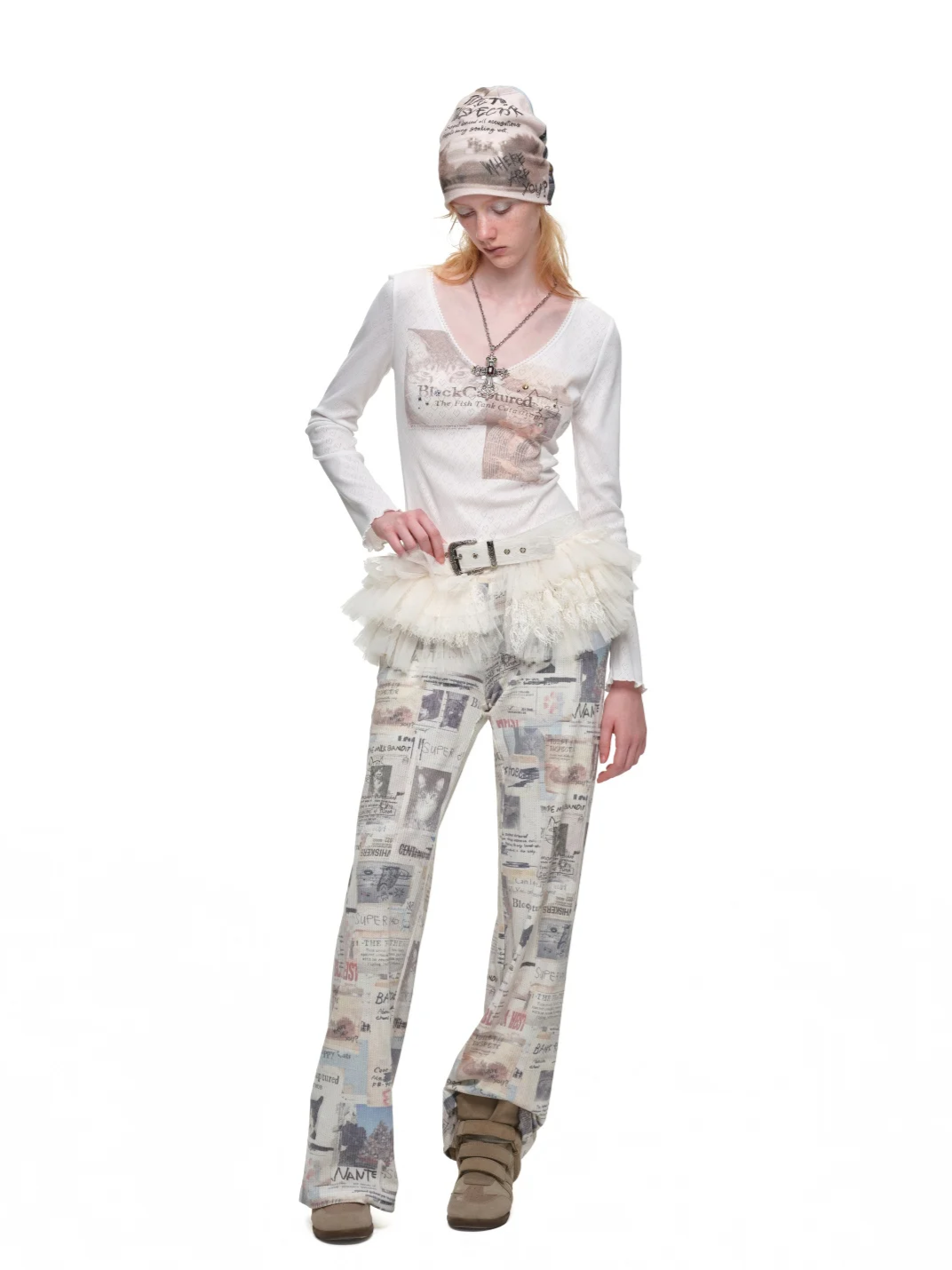 Layered Lace Waist Cincher Skirt
