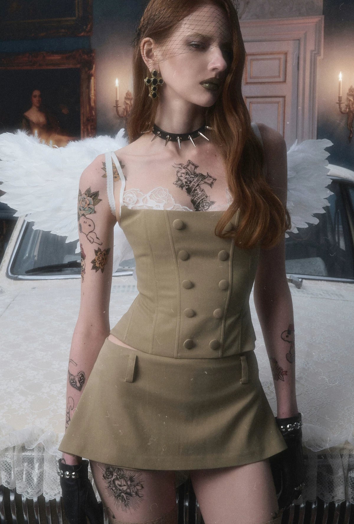 Fishbone Lace Corset Top