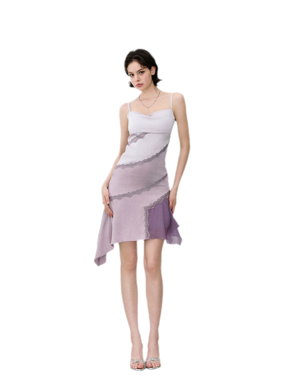 Asymmetric Satin Cami Dress
