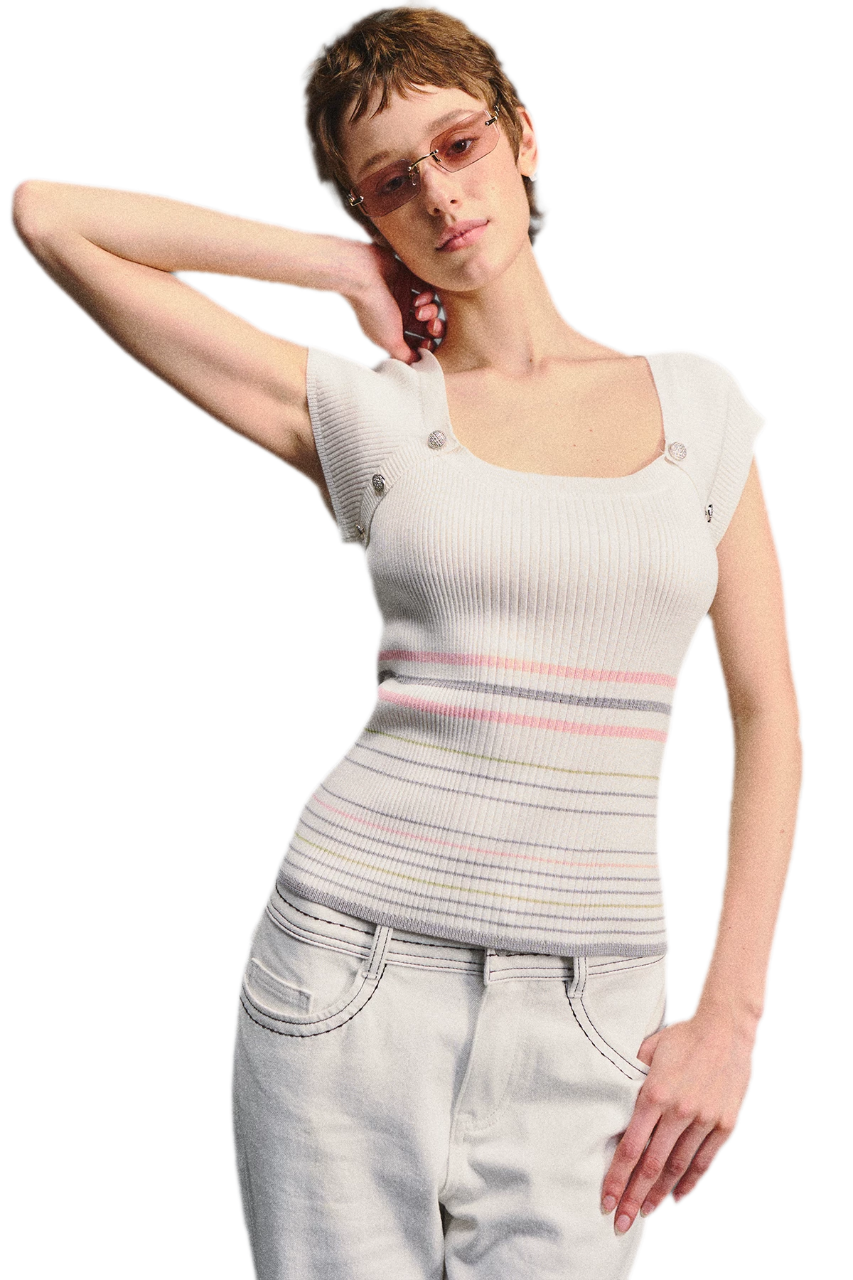 Raglan Stripe Slim Top