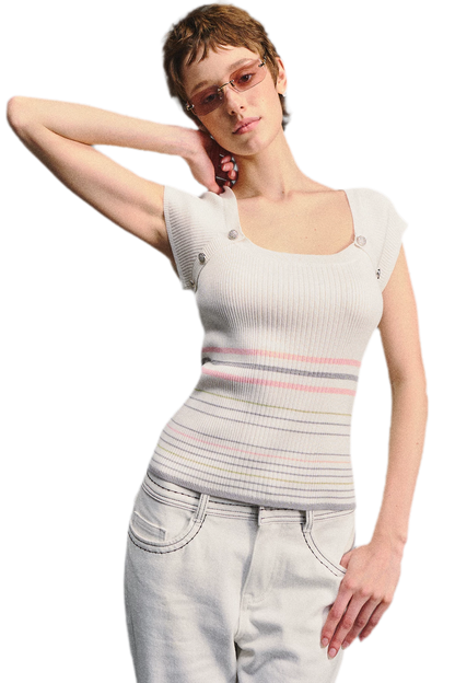 Raglan Stripe Slim Top