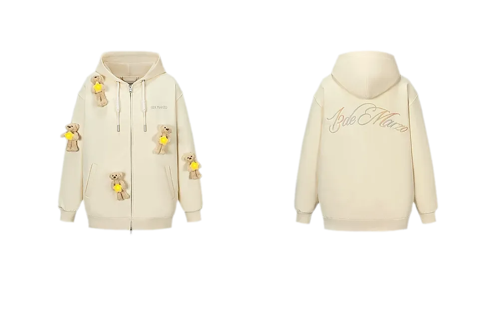 Bear Star Embroidered Hoodie