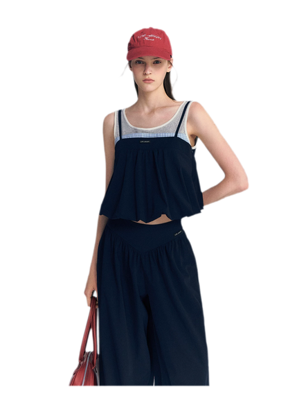 Contrast Faux Layered Set