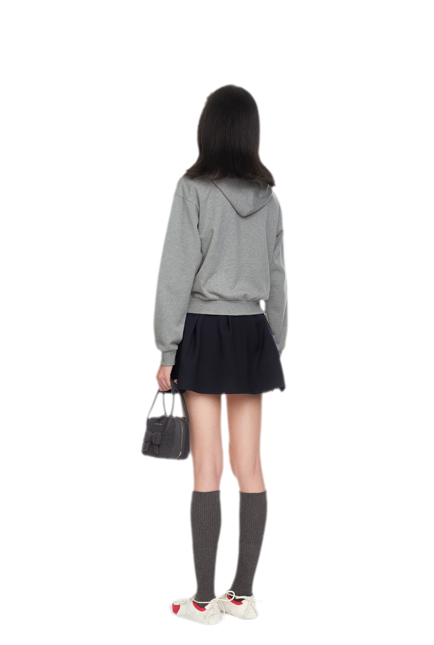 Bow Detail Cropped Hoodie