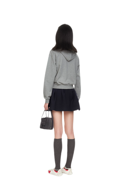 Bow Detail Cropped Hoodie