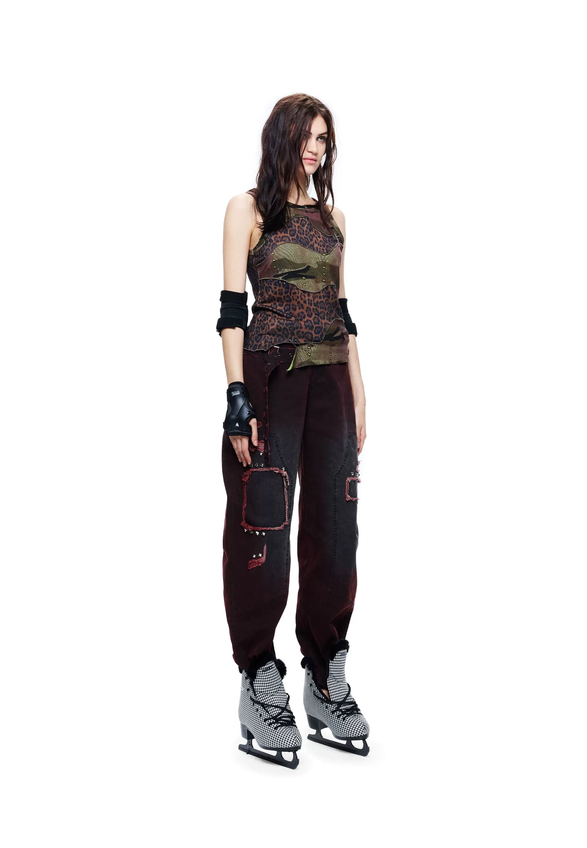 Lightweight Patchwork Leopard Camouflage Tank Top