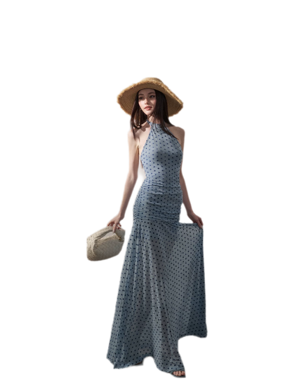 Polka Dot Backless Dress