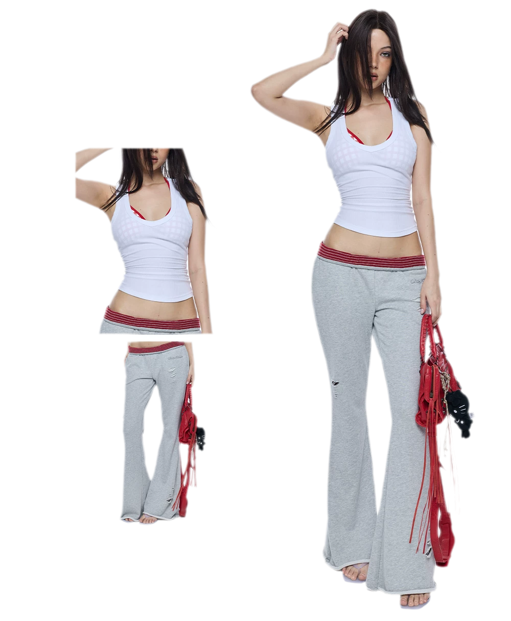 Ribbed Slim V-Neck Tank