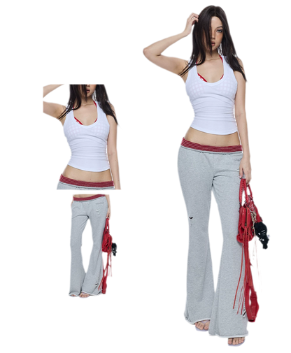 Ribbed Slim V-Neck Tank