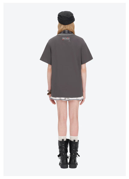 Loose Cotton T-shirt with Rocking