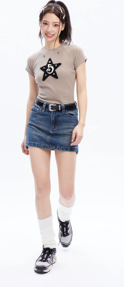 Star Applique Slim T-Shirt